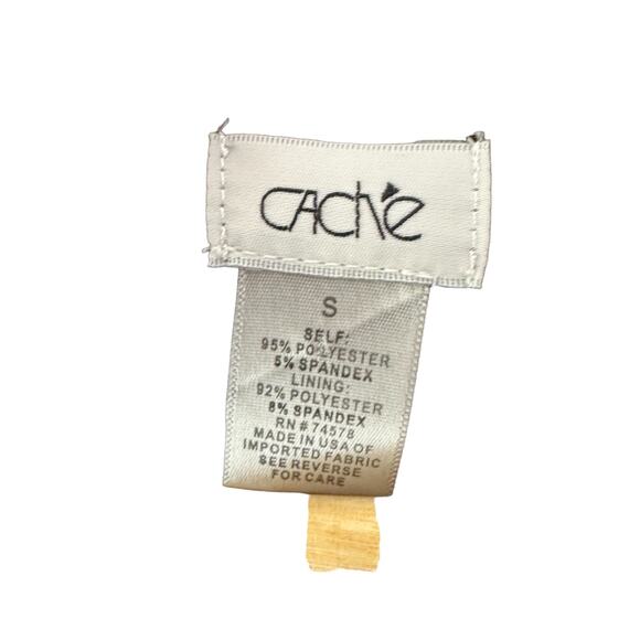 CACHE Purple & Black Tropical Floral Faux Sheath Wrap Dress Women's Small - Picture 5 of 7